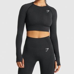 NWOT Gymshark OG Vital Long Sleeve Crop Top - Black